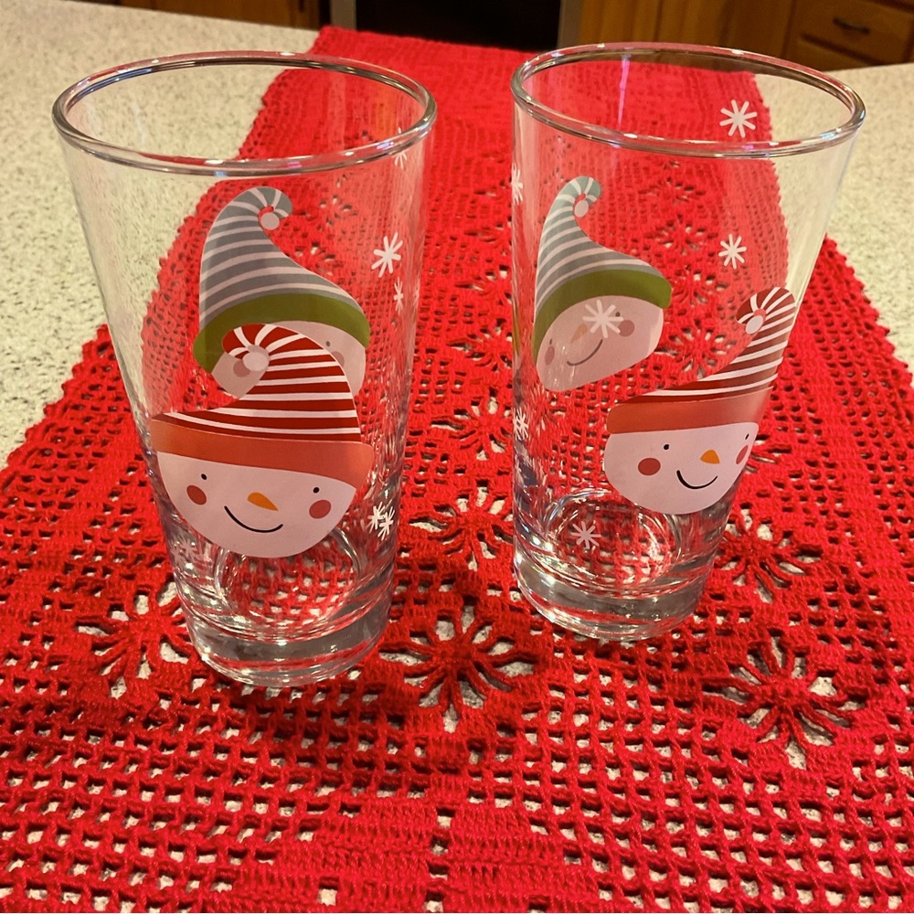 Snowman & Snowflake Glasses (Set of 2)